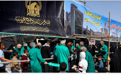 خدمة االروضة الرضوية يشاركون في خدمة زوار الأربعينية