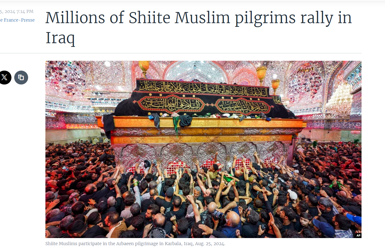Millions of Shiite Muslim pilgrims rally in Iraq