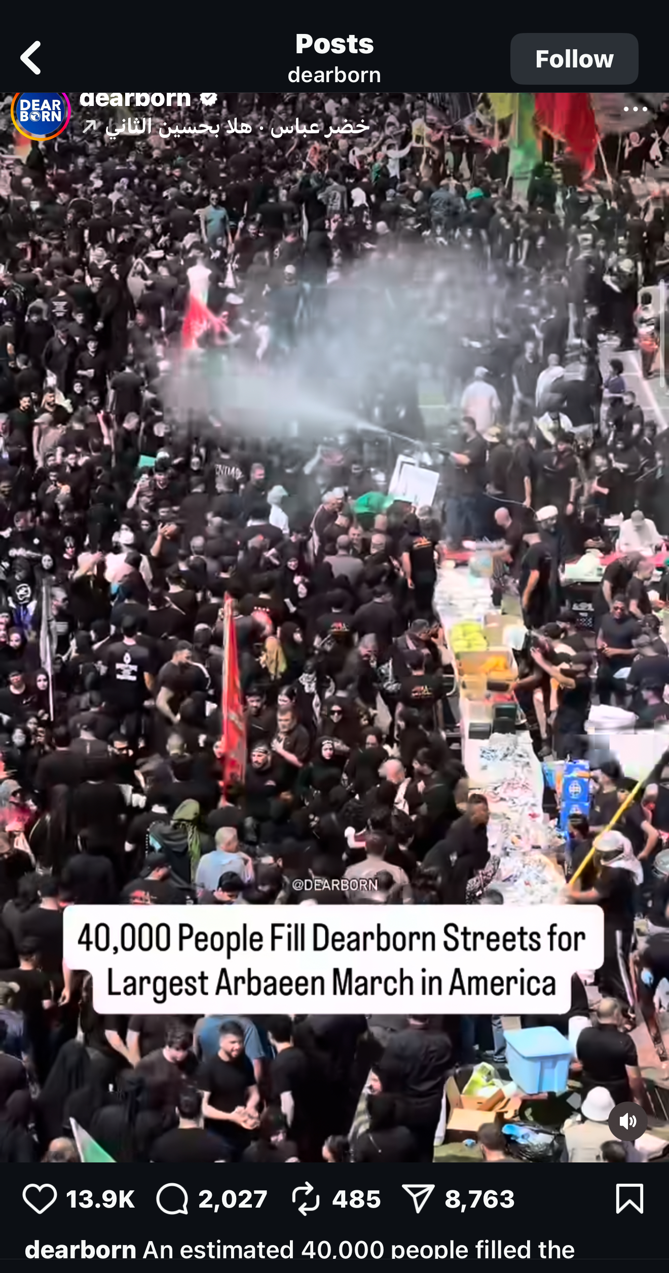 Dearborn Turns Black: 40,000 March for Imam Hussain